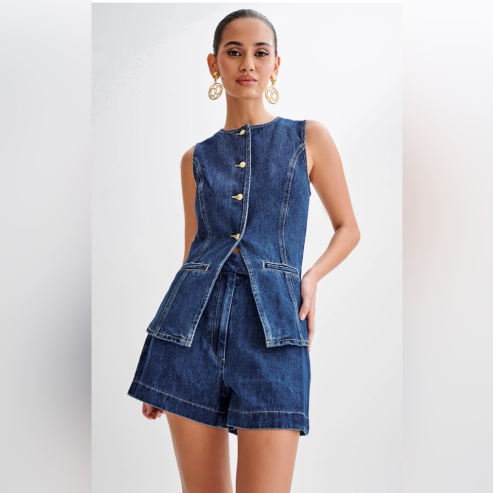 MESHKI Abel denim shorts
